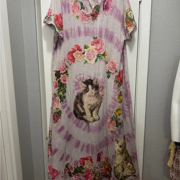 Magnolia Pearl Tie Dye Applique T Dress 835 Juniper SOLD OUT - Picture 1 of 10